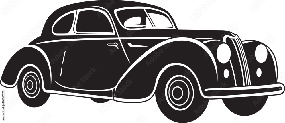 Classic Elegance Black Vintage Design Vintage Radiance Car Emblem Icon