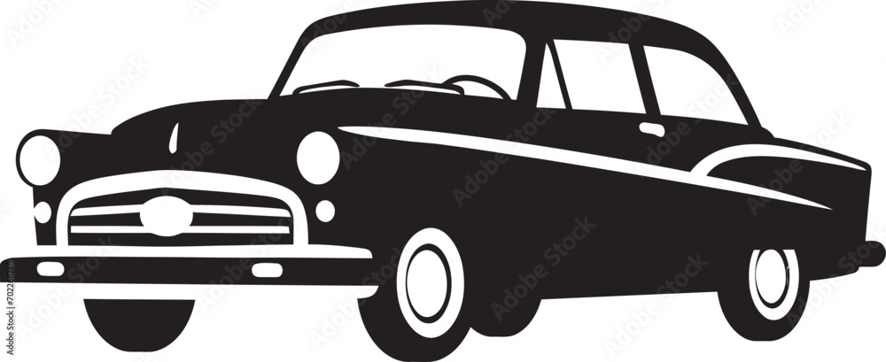 Antique Rides Vintage Emblem Design Drive in Style Black Logo Car