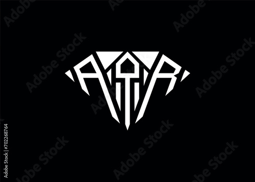 Modern letter A Q R diamond shape logo And initial monogram A Q R letter logo vector template