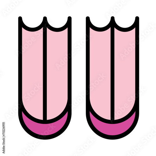 Diving Shoes Flippers Filled Outline Icon