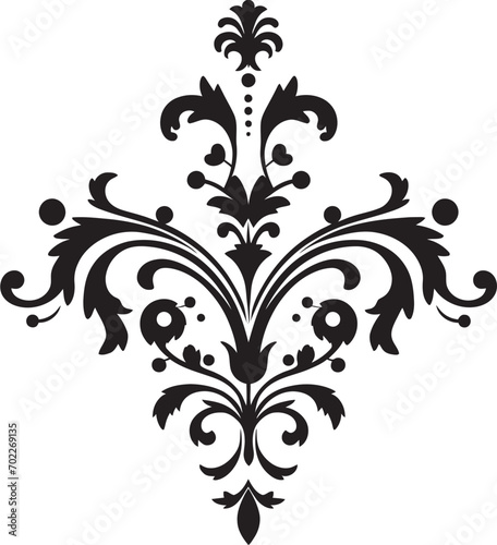 Luxurious Etchings Vintage Emblem Design Artistic Flourish Black Deco Emblem