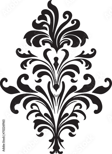 Filigree Reverie Black Deco Emblem Timeless Opulence Vintage Logo Icon