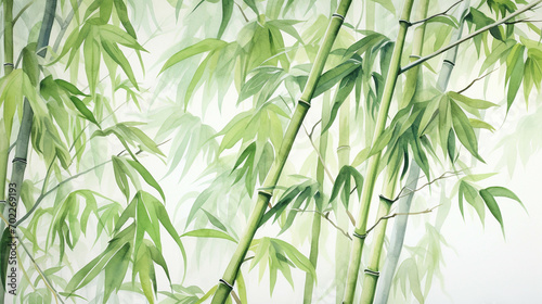 watercolor bamboo tree. © Gun