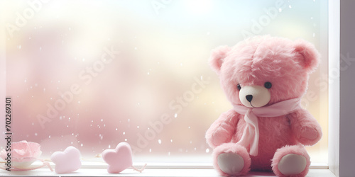 teddy bear with heart,Whimsical 3D Teddy Bear,Free and Playful.AI Generative 