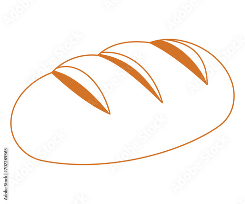 Bread and bakery vector design art. Cute icon of kinds of fresh tasty bread 