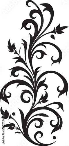 Ornate Classics Filigree Emblem Artisanal Beauty Black Icon Design