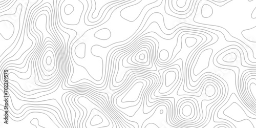 Topographic map background geographic line map with seamless ornament design. The black on white contours vector topography stylized height of the lines map.