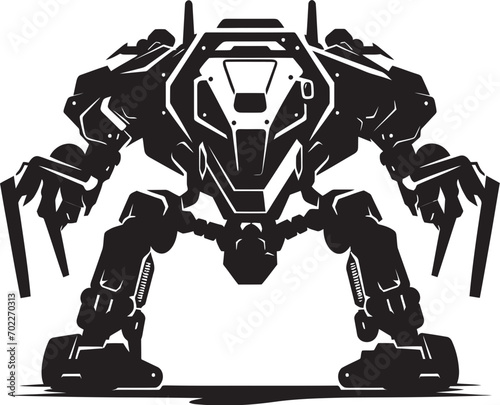 Warbot Legacy Logo Icon Design Futuristic Guardian Black Emblem Design