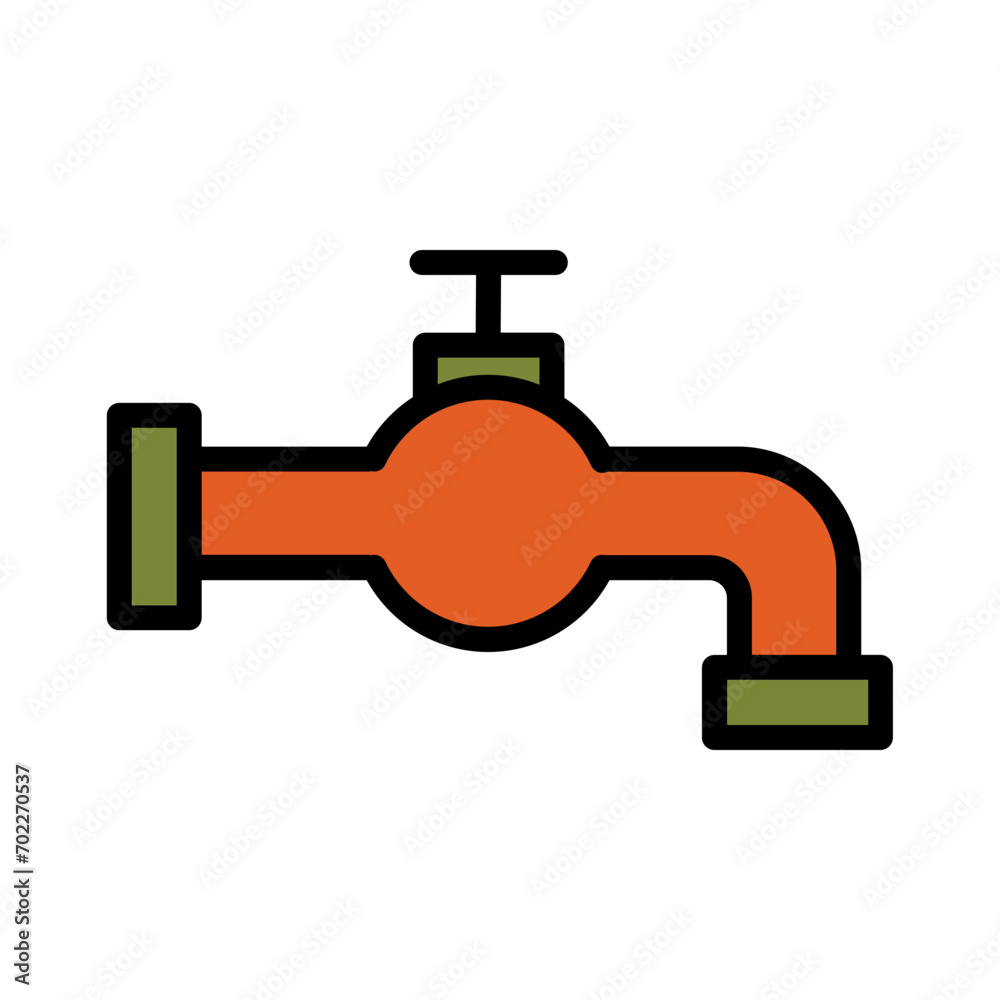 Garden Tap Water Filled Outline Icon Garden Tap Water Filled Outline Icon