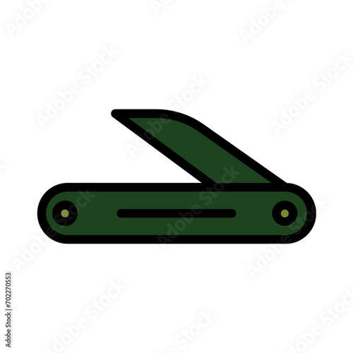 Grafting Knife Tree Filled Outline Icon