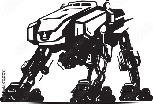 Combat Enforcer War Logo Icon Mechanized Vanguard Black Emblem Icon