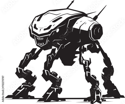Armored Titan Black Icon Design Tech Legionnaire War Robot Emblem