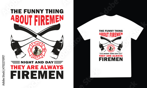 Firefighter T-shirt Design Vector