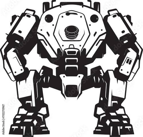 Warrior Enforcer Robot Logo Icon Armored Titan Black Icon Design