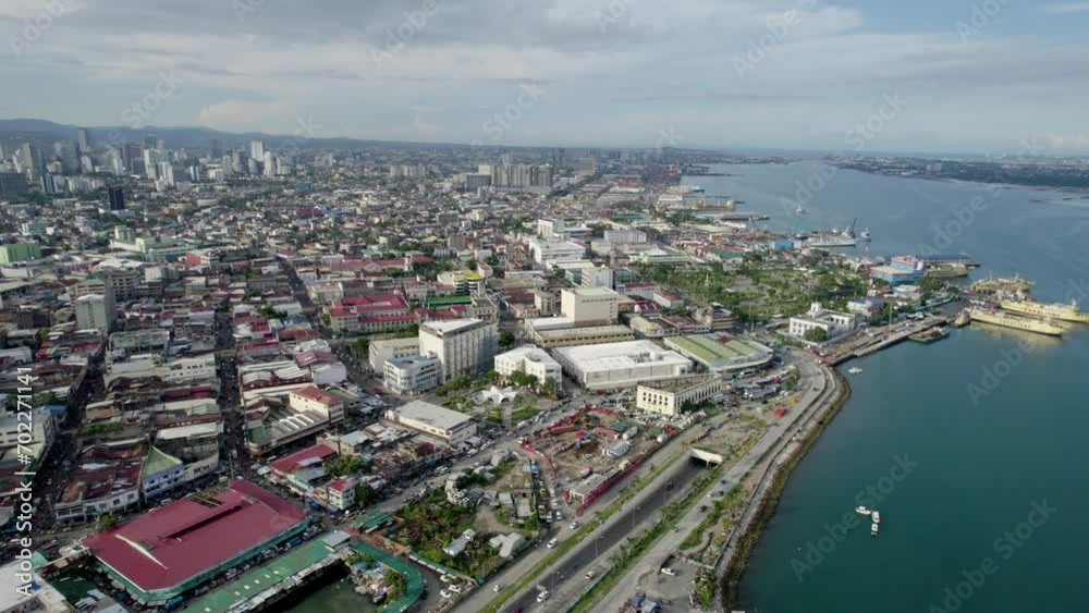 Aerial of Downtown Cebu City and the Mactan Strait. The 2nd largest city of the Philippines. Aerial of Downtown Cebu City and the Mactan Strait. The 2nd largest city of the Philippines.
