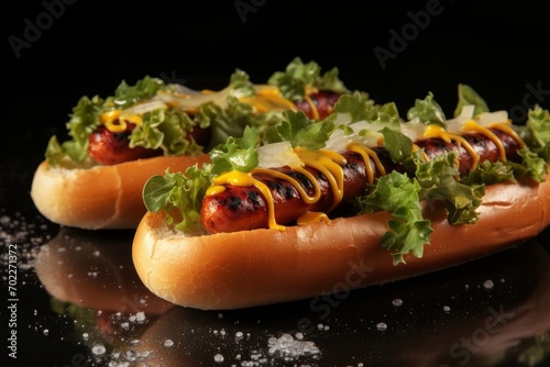 Hotdog with a large sausage filled.