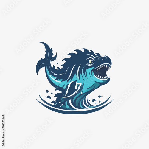 Sea Monster Logo Design EPS format Very Cool