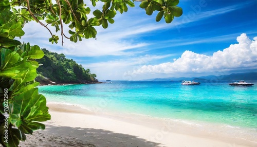 Sea beach landscape on the islands with clean sand and clear water.