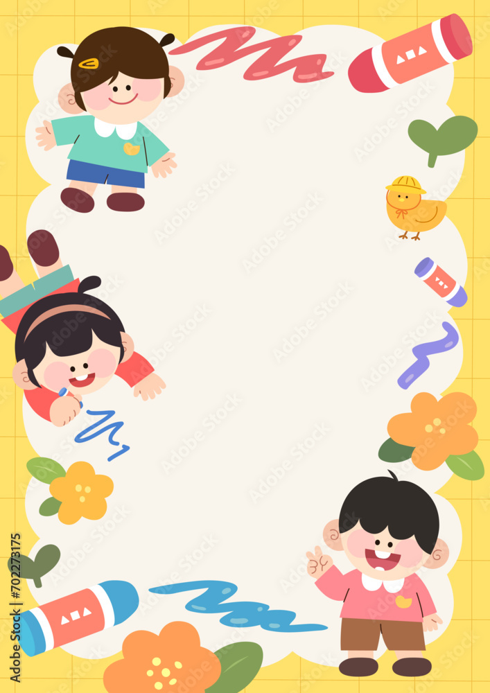 Cute children are learning hard in kindergarten Cute children are learning hard in kindergarten
