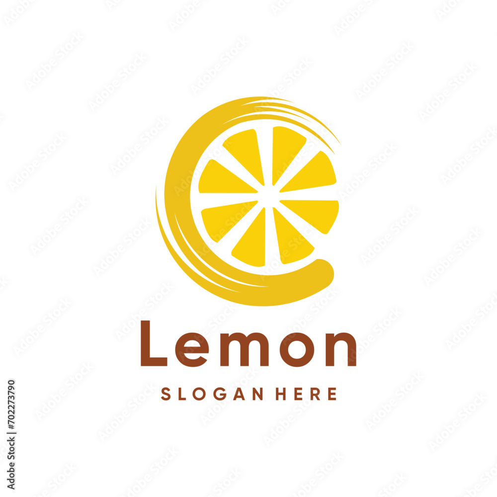 Lemon logo design vector with simple creative concept Lemon logo design vector with simple creative concept