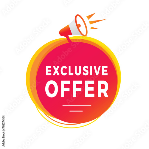 exclusive offer banner design label icon. flat style Vector sign isolated on white background.