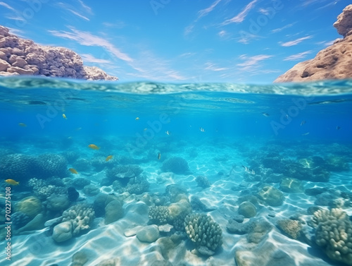 海中の珊瑚。AI生成画像