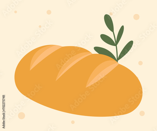Bread and bakery vector design art. Cute icon of kinds of fresh tasty bread 