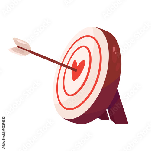 Target and arrow vector flat illustration