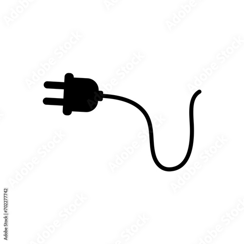 Silhouette Plug Cable Vector