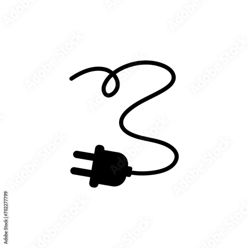 Silhouette Plug Cable Vector