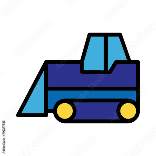 Building Buldozer Work Filled Outline Icon