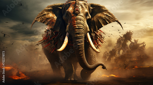 Charging battle elephant elephant image © Abdulmueed