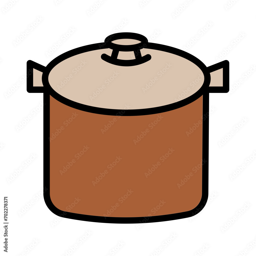 Pot Kitchen Tool Filled Outline Icon Pot Kitchen Tool Filled Outline Icon