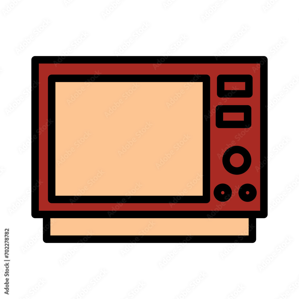 Cooking Food Microwave Filled Outline Icon