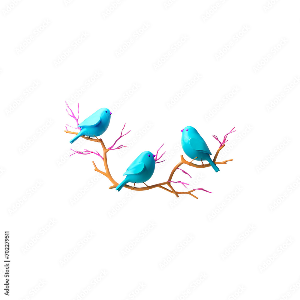 bird on a branch with flowers