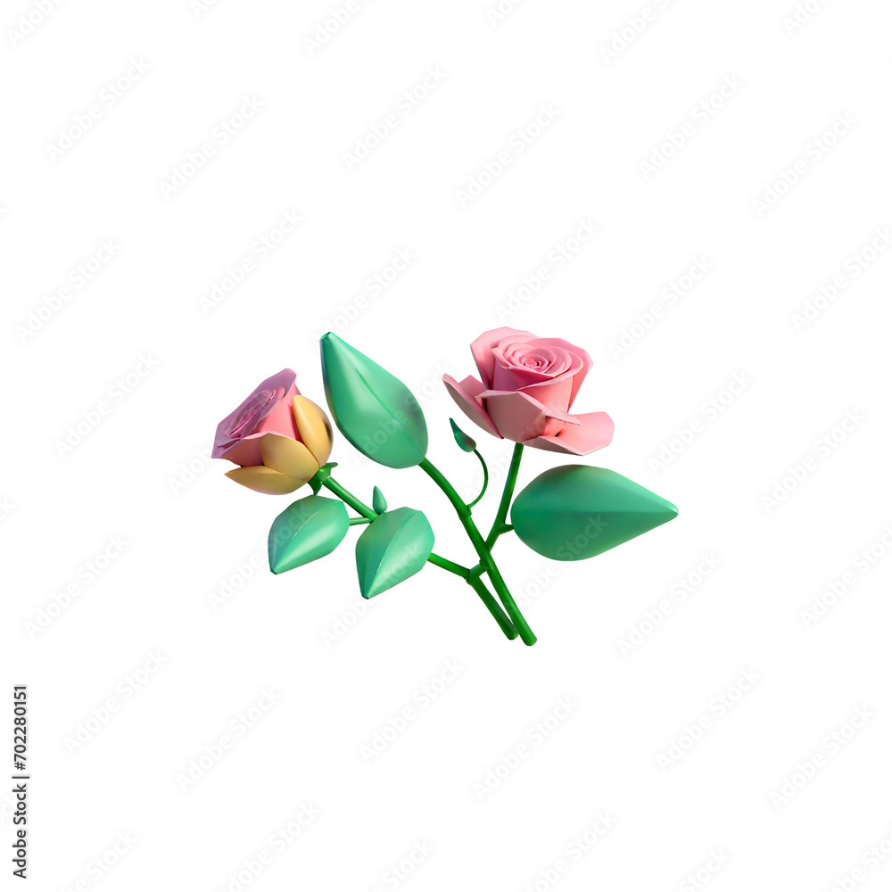 Fototapeta premium pink rose isolated on white background