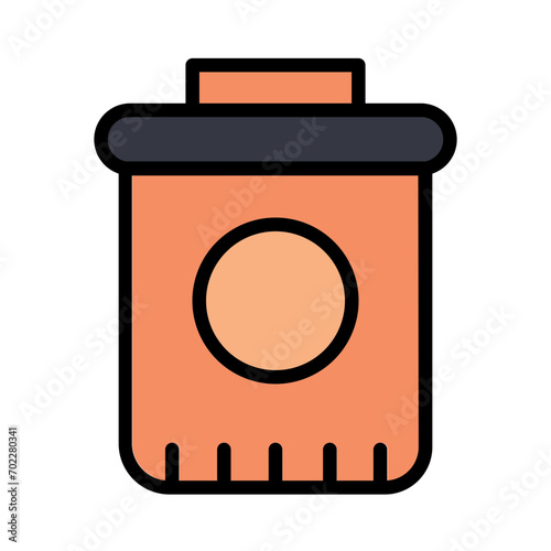 Bucket Bin Bag Filled Outline Icon