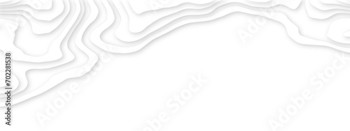 Abstract realistic papercut decoration textured with wavy layers. Abstract paper cut white background. Modern White wavy vector background. White paper cut background with 3D style and gradient color.