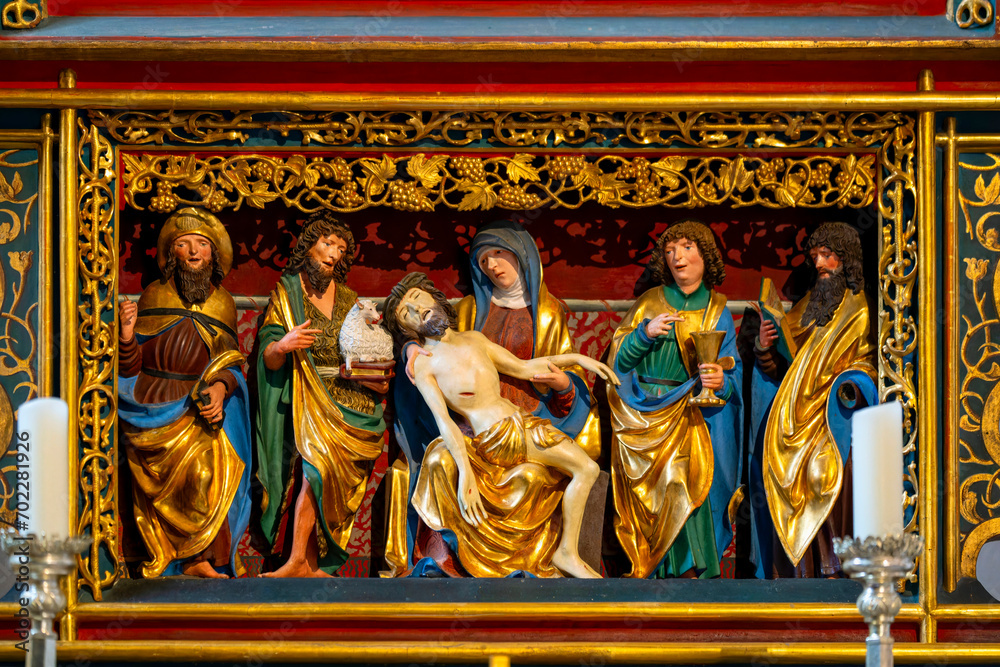 Naklejka premium Wood carving in Maria Saal Cathedral
