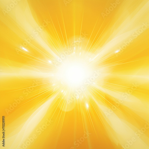 sun light effect with yellow rays and lens glare