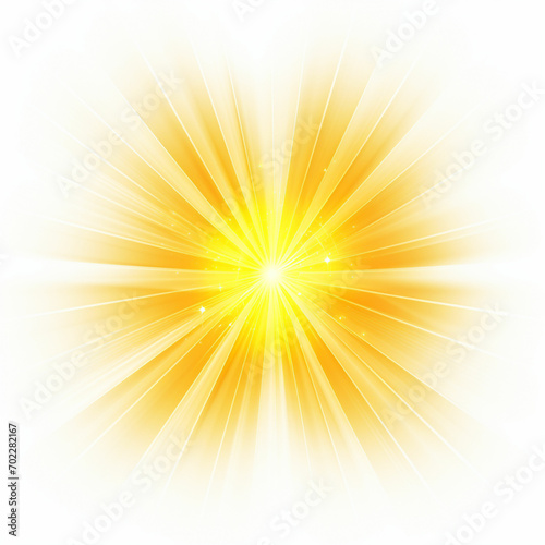 sun light effect with yellow rays and lens glare