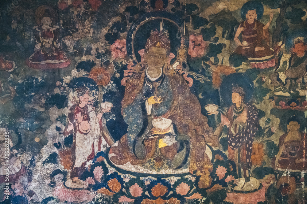 Padmasambhava Guru Rimponche with his spouses Yeshe Tsogyal and Mandarava