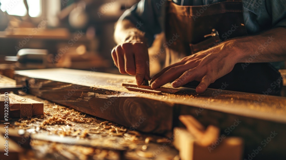 man owner a small furniture business is preparing wood for production. carpenter male is adjust wood to the desired size. architect, designer, Built-in, professional wood, craftsman, workshop. man owner a small furniture business is preparing wood for production. carpenter male is adjust wood to the desired size. architect, designer, Built-in, professional wood, craftsman, workshop.