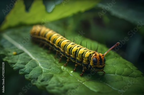 caterpillar on the green leaf, Wildlife © maxnyc