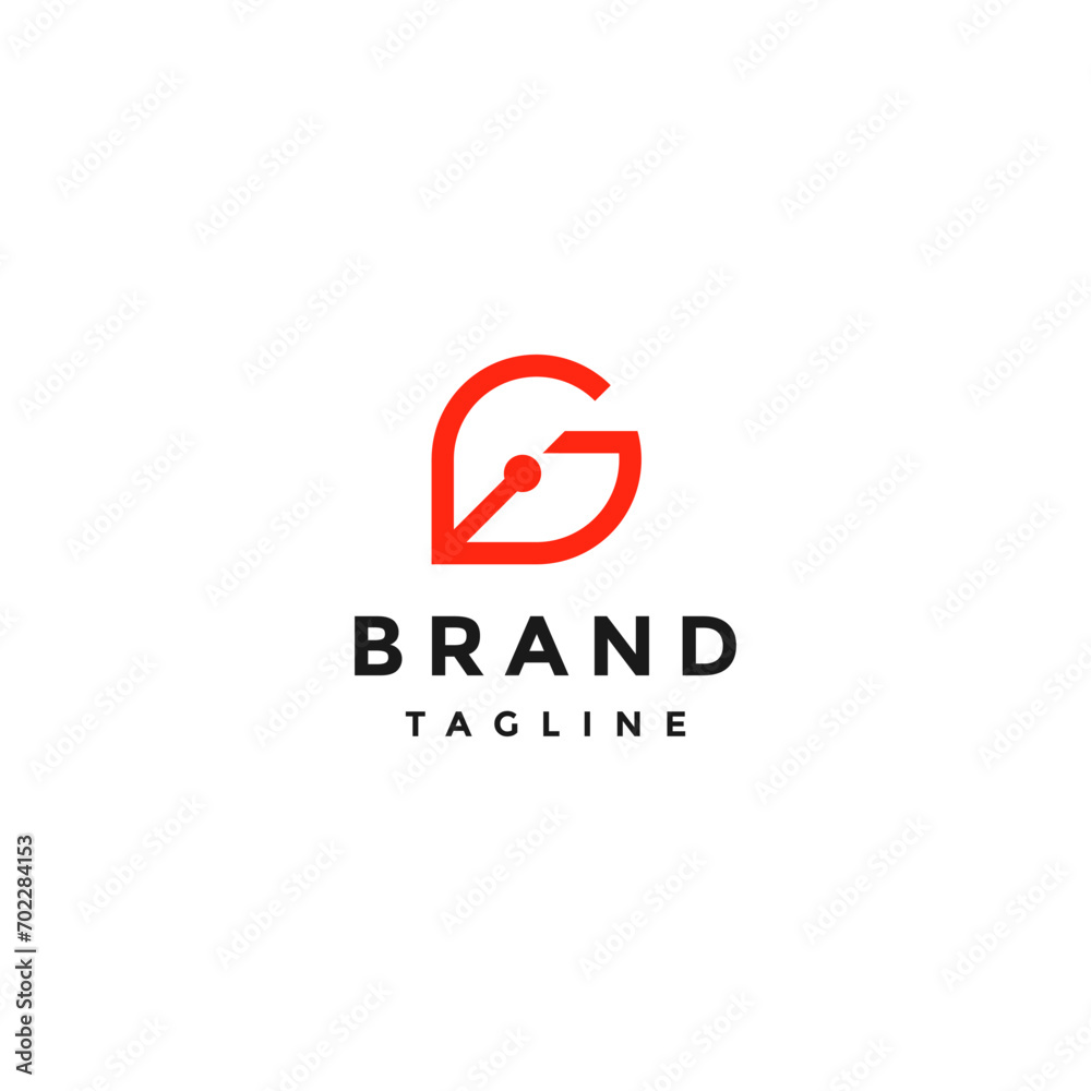 Simple Letter G Pen Logo Design. SImple Initial Letter G Shaped Nib Design. Simple Letter G Pen Logo Design. SImple Initial Letter G Shaped Nib Design.