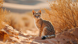 African Wild Cat in Desert