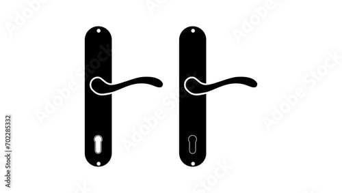 door handle symbol, black isolated silhouette photo