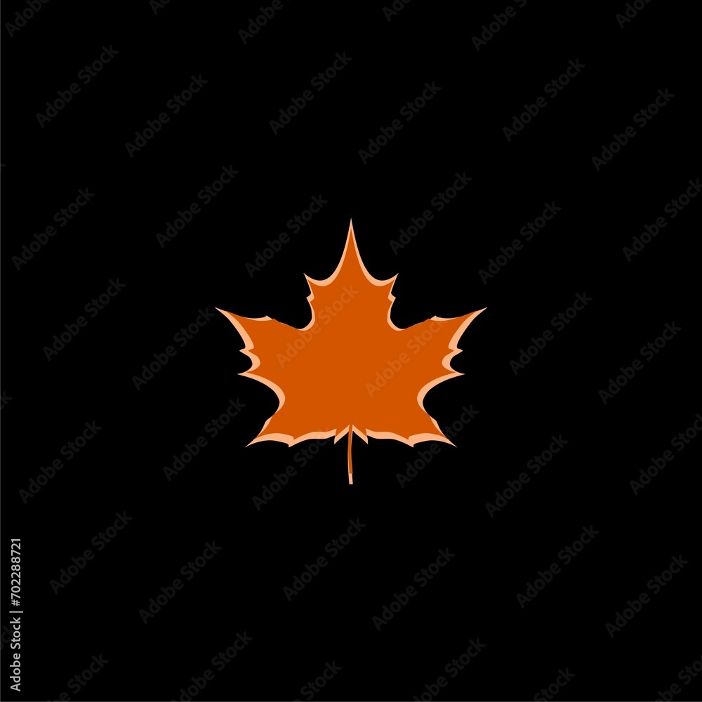 Maple leaf icon  isolated on black background  