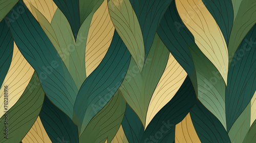 Green yellow Marquetry seamless pattern background, Seamless background with leaves photo