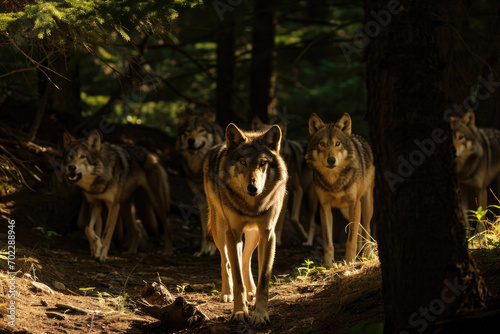The social dynamics of a gray wolf pack in a dense forest © Veniamin Kraskov